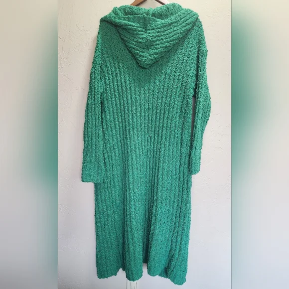 Sweet Generis Sft Knit Green Long Cardigan Sweater with Pockets - Picture 3 of 9